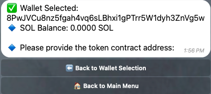Manual Token Selection Screenshot